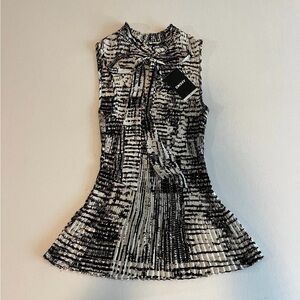 DKNY pleated sleeveless blouse